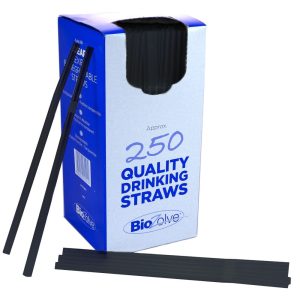 Biodegradable Flexible Straw Black (Box 250)