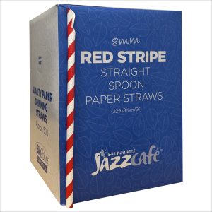 Paper Scoop Straws Red Stripe