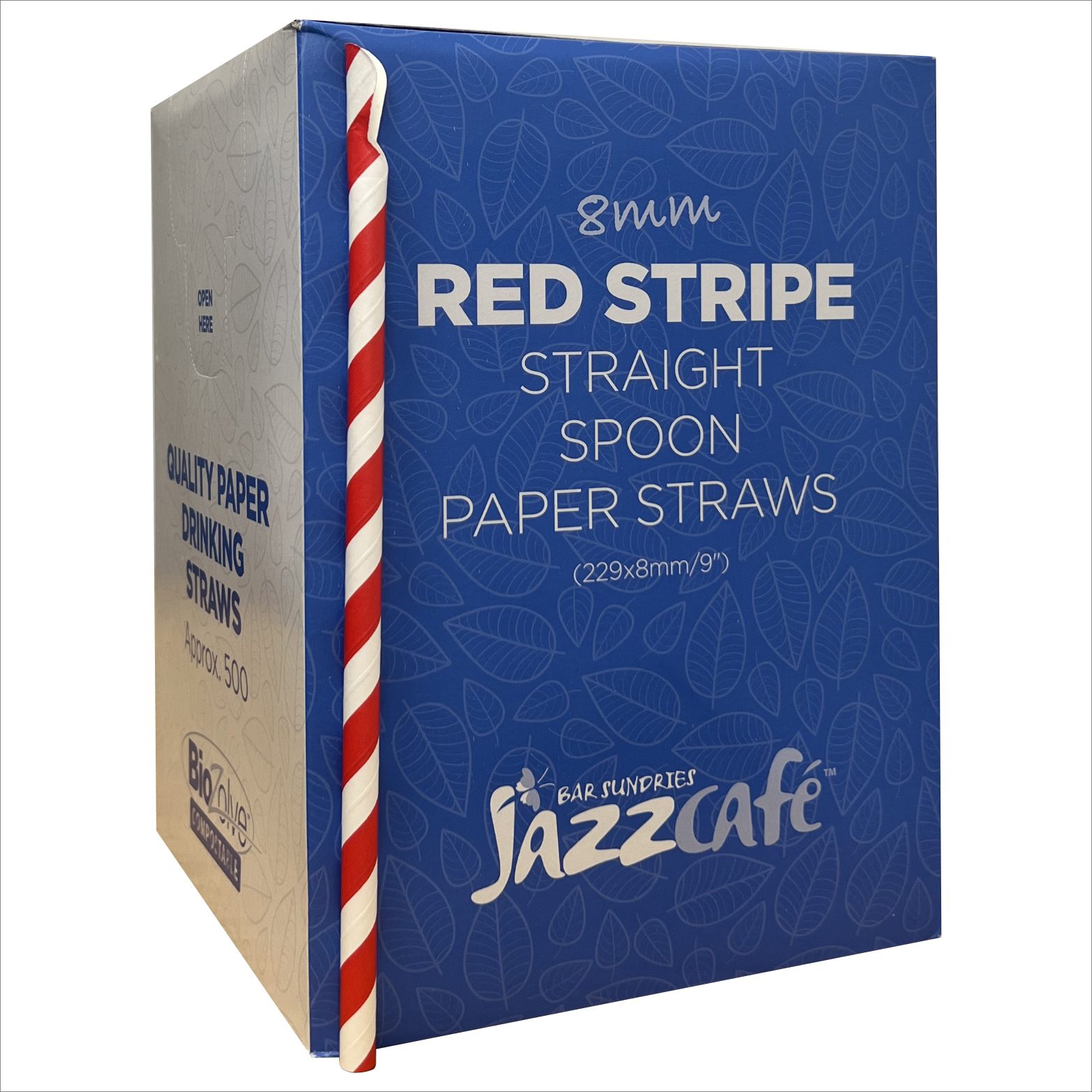 Scoop Straws Paper Red Stripe (Box 500)